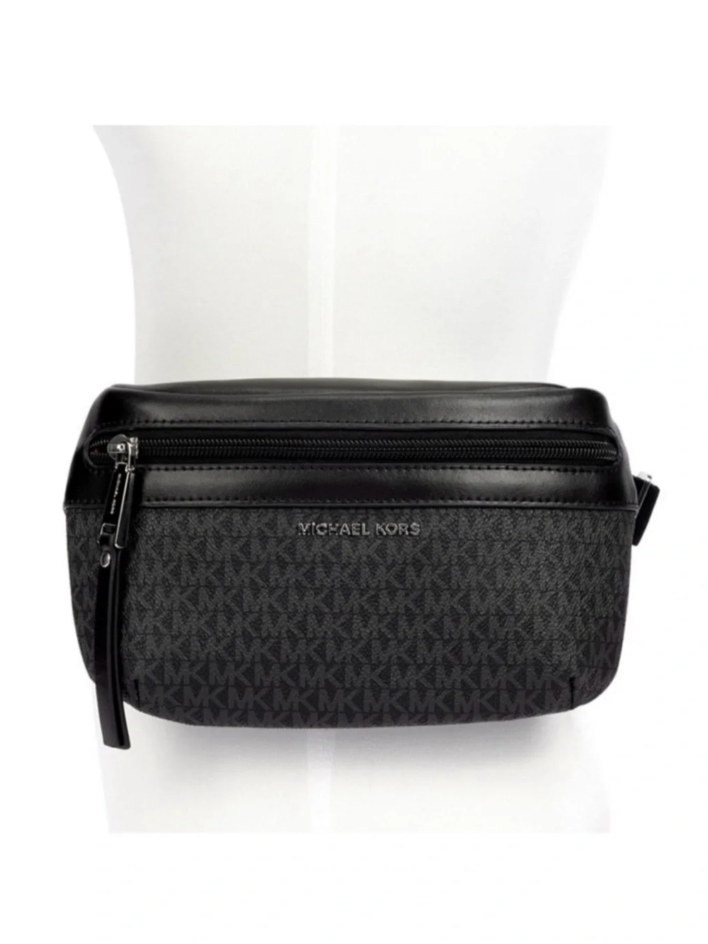 Michael Kors Fanny Belt Bag Black and Sliver NEW